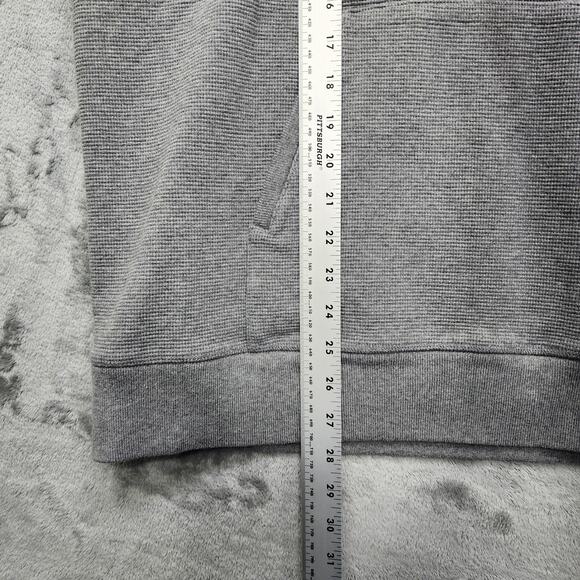 Gap Hoodie Mens XXL Gray Waffle Knit Pullover Kangaroo Pocket Causal Thermal - Picture 7 of 8